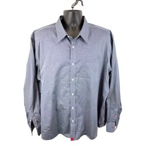 UNTUCKit Pio Cesare Wrinkle Free Dress Shirt Longsleeve Navy Blue Size 3XL